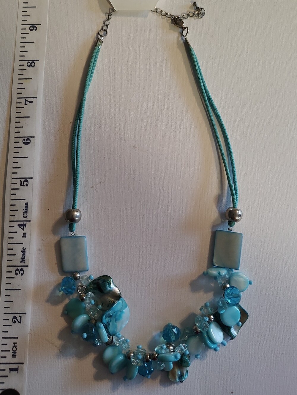 Turquoise Beaded Cluster Necklace - Unbranded